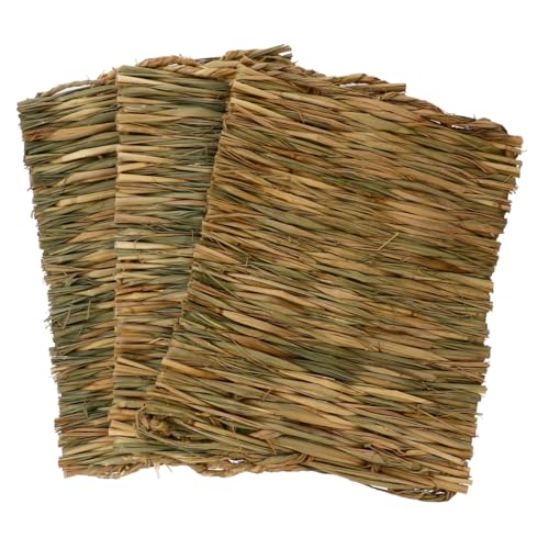 ROMISBABA 3 Stück Einstreu Für Kaninchen Bettwäsche Kaninchen Im Grasbett Gemütlich Haustier Kaninchenkäfigmatte Klein Meerschweinchen Bett Ruhen Kaninchen Ruhematte Drinnen Maisblätter von ROMISBABA