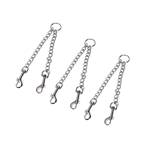 ROMISBABA 3 Stück Eisenkettenseil Seil Ziehen Dual Hundeleine Seil Bungee-verlängerung Für Hunde Kabel Haustierbedarf Kettenschnur Zweiseitige Leine Silver von ROMISBABA