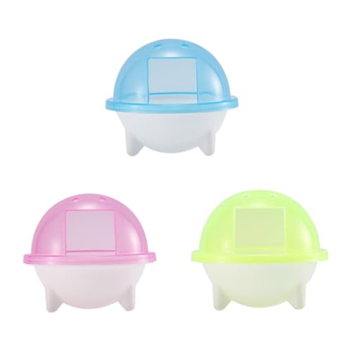 ROMISBABA 3 Stück Hamster Fliegende Untertasse Badezimmer für klein Wurf Hamsterspielzeug Hamster klo Hamster Terrarium Hamster sandbad lid Cage Hamstersandbadezimmer Hamsterbad Plastik von ROMISBABA