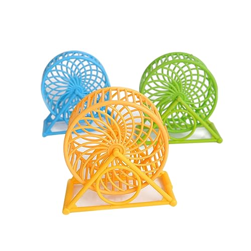 ROMISBABA 3 Stück Hamsterspielzeug Hamster kleintierspielzeug Toys for small Animals Hamsterreihe Hamster Rad mit Halter sprechen Haustier Hamster spielt Rad Hamsterrad von ROMISBABA