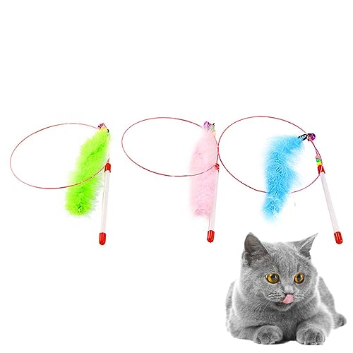 ROMISBABA 3 Stück Interaktives für Katzen Katze Wohnungskatzen Kätzchen Katzenspielzeug drinnen Katzenrutenspielzeug Katzenfeder-Teaser zum Necken von Katzen ROMISBABA 3 Stück Interaktives für Katzen Katze Wohnungskatzen Kätzchen Katzenspielzeug drinnen Katzenrutenspielzeug Katzenfeder-Teaser zum Necken von Katzen von ROMISBABA