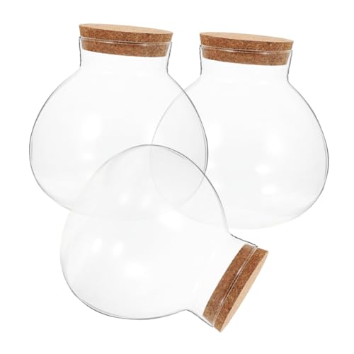ROMISBABA 3 Stück Mikrolandschaft Glasflasche mit Korken Runde Transparente Terrarium Flasche Versiegeltes Gefäß für Mooslandschaften Dekoratives Home Supplies Accessoire ROMISBABA 3 Stück Mikrolandschaft Glasflasche mit Korken Runde Transparente Terrarium Flasche Versiegeltes Gefäß für Mooslandschaften Dekoratives Home Supplies Accessoire von ROMISBABA