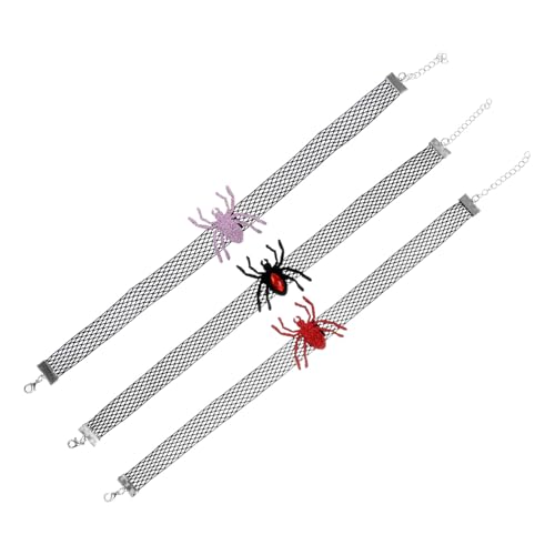 ROMISBABA 3 Stücke Halloween Katzenhalsband mit Verstellbarem Mesh-Kragen und Spinnenanhängern Leichtes Strapazierfähiges Katzenhalsband mit Glocke für Süße Haustierdekoration ROMISBABA 3 Stücke Halloween Katzenhalsband mit Verstellbarem Mesh-Kragen und Spinnenanhängern Leichtes Strapazierfähiges Katzenhalsband mit Glocke für Süße Haustierdekoration von ROMISBABA