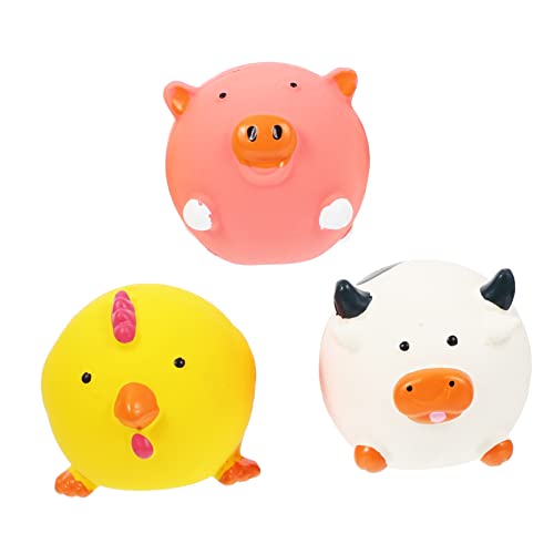 ROMISBABA 3Stücke Hundezahnspielzeug aus Latex Quietschendes Welpenbiss für Interaktives Langlebig und Sicher für Haustiere für Kleine und Welpen Schwein von ROMISBABA