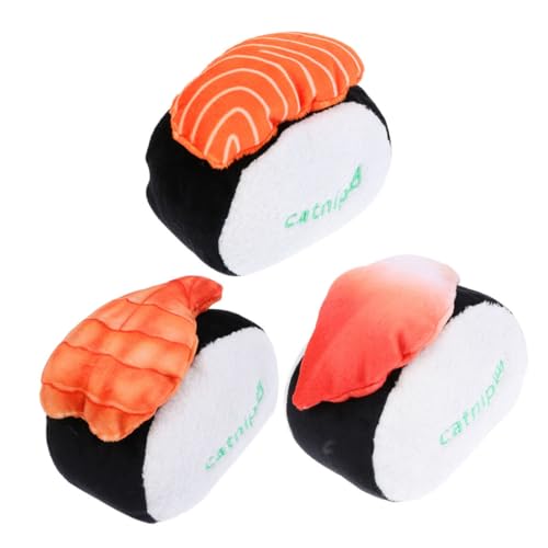 ROMISBABA 3Stücke Katzenplüschtier Mit Katzenminze Interaktives Für Katzen Beißfestes Kauspielzeug Form Von Sushi Für Zahnungszeit Und Spielspaß ROMISBABA 3Stücke Katzenplüschtier Mit Katzenminze Interaktives Für Katzen Beißfestes Kauspielzeug Form Von Sushi Für Zahnungszeit Und Spielspaß von ROMISBABA