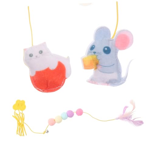 ROMISBABA 3stücke Mäuse Für Katzen Aus Plüsch Lustige Neck-hänge Als Interaktive Teaser Neck-Spielzeug Für Kätzchen Zum Selbstspielen Robuste Neck-schaukeln Für Haustiere von ROMISBABA