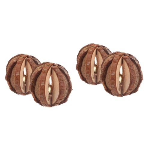 ROMISBABA 4stücke Holz-kauspielzeug Für Kleintiere Natürliches Essbares Spielzeug Für Kaninchen Und Meerschweinchen Mit Glocke Zum Zähneknirschen Und Spielen Fördert Das Kauen ROMISBABA 4stücke Holz-kauspielzeug Für Kleintiere Natürliches Essbares Spielzeug Für Kaninchen Und Meerschweinchen Mit Glocke Zum Zähneknirschen Und Spielen Fördert Das Kauen von ROMISBABA