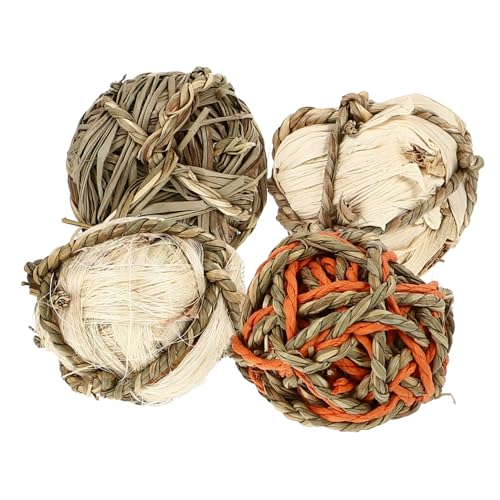 ROMISBABA 4 Stück Haustier Molar Gras Geflochtene Bälle Papageien Kau Spielzeuge für Zahnpflege von Kleintieren für Kaninchen Hamster und Vögel Sicher und Stimulierend ROMISBABA 4 Stück Haustier Molar Gras Geflochtene Bälle Papageien Kau Spielzeuge für Zahnpflege von Kleintieren für Kaninchen Hamster und Vögel Sicher und Stimulierend von ROMISBABA