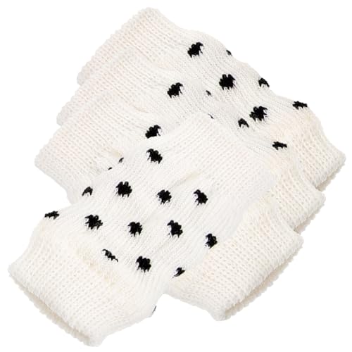 ROMISBABA 4 Stück Haustiersocken Groß Gestrickt Wärmer Zehengreifer Für Hunde Klein Wickeln Ärmel Oberschenkel Pfote Welpe Gelenkwickelhülse Ellbogenschutz Für Hunde Gamaschen Weiß Baumwolle von ROMISBABA