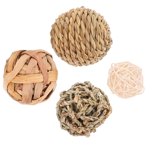 ROMISBABA 4 Stück Kauball Für Haustiere Weidenkugeln Für Kaninchen Zahnen Rattan Heu Bälle Für Hunde Graskugeln Gewebte Halten Hasenversorgungen Kaninchen Kauen Drinnen Protokoll ROMISBABA 4 Stück Kauball Für Haustiere Weidenkugeln Für Kaninchen Zahnen Rattan Heu Bälle Für Hunde Graskugeln Gewebte Halten Hasenversorgungen Kaninchen Kauen Drinnen Protokoll von ROMISBABA