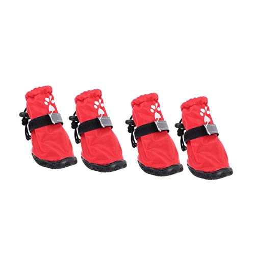 ROMISBABA 4 Stück Regenstiefel für Haustiere Hundeschuhe Rutschfester Haustierstiefel hundezubehör Dog Accessories rutschfeste Haustierschuhe wasserdichte Haustierschuhe Polyester rot ROMISBABA 4 Stück Regenstiefel für Haustiere Hundeschuhe Rutschfester Haustierstiefel hundezubehör Dog Accessories rutschfeste Haustierschuhe wasserdichte Haustierschuhe Polyester rot von ROMISBABA