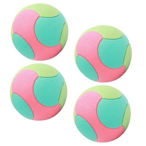 ROMISBABA 4 Stück Teiliges Hundespielzeug aus Strapazierfähigem Gummi Robust und Sicher zum Kauen Interaktive Beißbälle für Kleine und Mittelgroße Hunde Fördert Zahnpflege und Spielspaß von ROMISBABA