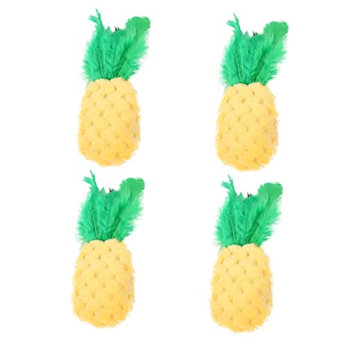 ROMISBABA 4 Stück Teiliges Katzenzahnpflege aus Plüsch mit Katzenminze Ananas Design Interaktives Katzenspielzeug Bewegung und Aktivität für Katzenbabys ROMISBABA 4 Stück Teiliges Katzenzahnpflege aus Plüsch mit Katzenminze Ananas Design Interaktives Katzenspielzeug Bewegung und Aktivität für Katzenbabys von ROMISBABA