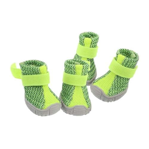 ROMISBABA 4 Stück Teiliges Leichte Atmungsaktive Hundeschuhe mit Rutschfester Sohle Sportliche Welpenschuhe für Kleine Hunde Schützende Pfotenschuhe für Outdoor und Aktivitäten von ROMISBABA