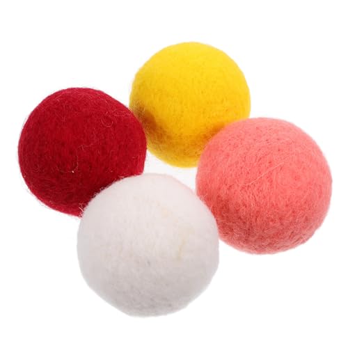 ROMISBABA 4 Stück Teiliges Wollfilz Hundespielzeug Interaktive Beissfeste Plüsch bälle für Mittlere Hunde Langlebiges Kauspielzeug zur Beschäftigung und Zahnpflege Geeignet für Drinnen und von ROMISBABA