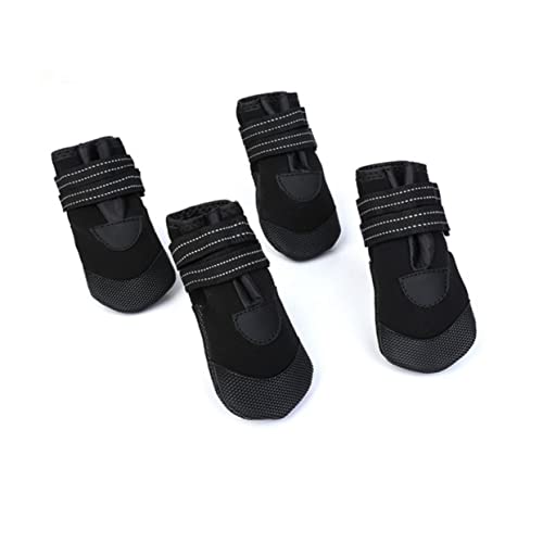ROMISBABA 4 Stück Wanderschuhe für Haustiere hundezubehör Dog Accessories Winterhundeschuhe Dog Shoes Nicht schlupfhafte Hundeschuhe wasserdichte hundestiefel warme Haustierstiefel Black von ROMISBABA