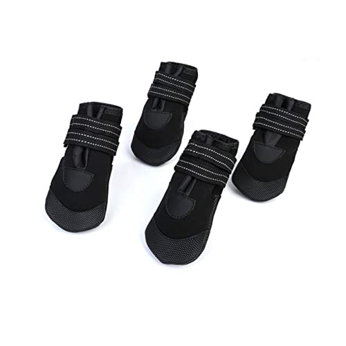 ROMISBABA 4 Stück wasserdichte hundestiefel hundeschuhe hundezubehör Dog Shoes Dog Accessories Haustierzubehör Wanderschuhe für Haustiere warme Haustierstiefel Hunde Haustiere Stiefel Black von ROMISBABA