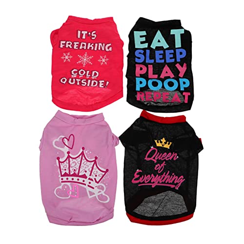 ROMISBABA 4stücke Hundeshirts Für Kleine Hunde Sommerliche Shirts Für Haustiere Stylische Und Bequeme Kleidung Für Welpen Krone ROMISBABA 4stücke Hundeshirts Für Kleine Hunde Sommerliche Shirts Für Haustiere Stylische Und Bequeme Kleidung Für Welpen Krone von ROMISBABA