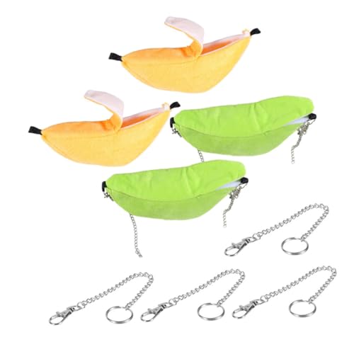 ROMISBABA 4 Teiliges Hamster Hängematte Bananenform Baumwolle Komfortables Kleintierbett Hängendes Haustierbett für Hamster Chinchilla Kleintierkäfig Platzsparend Spiel und ROMISBABA 4 Teiliges Hamster Hängematte Bananenform Baumwolle Komfortables Kleintierbett Hängendes Haustierbett für Hamster Chinchilla Kleintierkäfig Platzsparend Spiel und von ROMISBABA