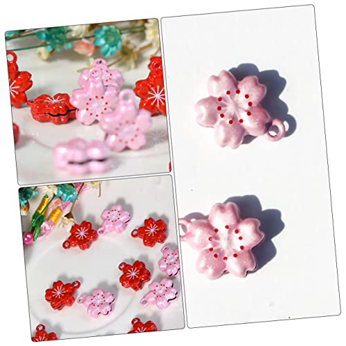 ROMISBABA 5 Stück Kirschblütenglocke Cute Handy Accessories spaß wichtelgeschenke lustig Kragenglocken Kirsche Halsketten Haustierglockendekoration Haustierbedarf Eisen Rosa von ROMISBABA