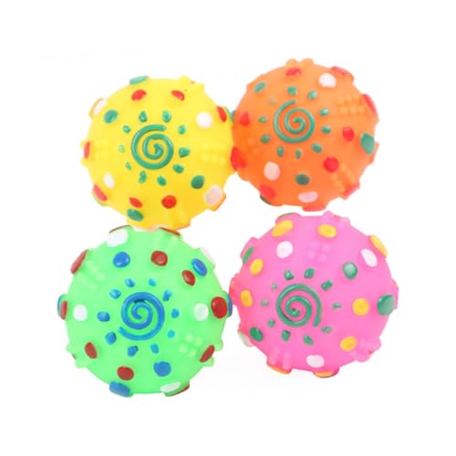 ROMISBABA 5 Stück Teiliges Hundespielzeug Langlebige Beißfeste Pet Ball Toys mit Geräuschfunktion Interaktives Quietschspielzeug für Kleine bis Große Hunde Zufällige Farben Zufällige Farbe von ROMISBABA