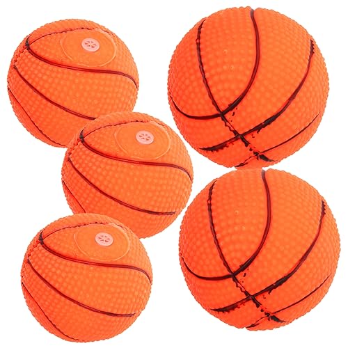 ROMISBABA 5stücke Quietschender Hundeball Basketball Spielzeug Für Kleine Welpen Und Mittelgroße Hunde Interaktives Kauspielzeug Zum Spielen Und Bewegen Für Täglichen Gebrauch von ROMISBABA
