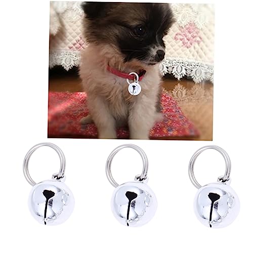 ROMISBABA 6 Stück Haustierglocken in Kürbisform Sterling groß Halskette Silber hundeglocke hundeklingel hundegebell glockenklingeln Cartoon-Haustier-Glocken Kürbishaustierglocken Silver von ROMISBABA