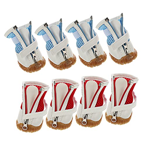 ROMISBABA 8 Stück Haustierschuhe Hundeschuhe Für Kleine Hunde Outdoor-hundestiefel Kleine Hundeschuhe wasserdichte Hundelschuhe Kleine Welpenschuhe Mesh-Schuhe Für Haustiere Sandwich-mesh von ROMISBABA