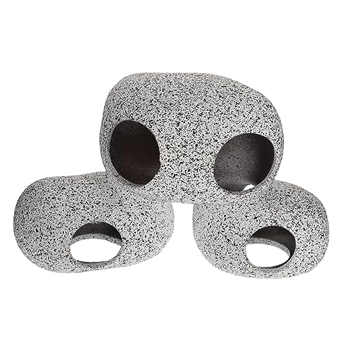 ROMISBABA Aquarium Tontopf Tropische Aquarienverzierungen Versteck Aquariumhöhlen Tank Aquarium Felsenhöhle Aquarium Dekoration aquariumdeko Wohnkultur Aquarium Höhle Ton Light Grey von ROMISBABA