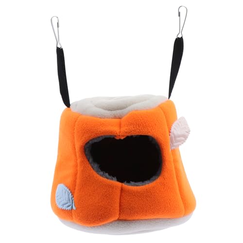ROMISBABA Baumwollnest Für Haustiere Gewebte Hängend Hamsterbett Verschachtelung Knuddelig Schlafen Abs Nester Klein Baumwolle Bettwäsche Wärmer Schaukel Orange Kurzer Plüsch Zufällige Farbe von ROMISBABA