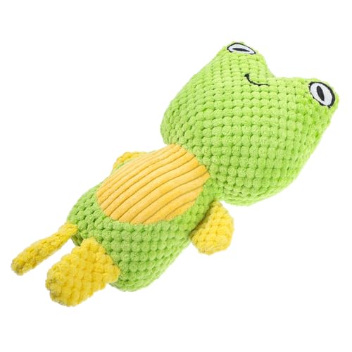 ROMISBABA Bissfestes Hundespielzeug Plüsch Frosch mit Quietschfunktion Kauspielzeug für Welpen Stressabbau und Zahnpflege Interaktives Spiel für Kleine und Mittlere Hunde von ROMISBABA