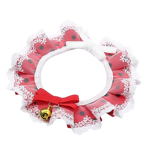 ROMISBABA Bogenkragen Zubehör Kleidung Katzenhalsbänder Katzen -Outfit Katzenhalsband Weihnachten Haustier Fliege Für Katzen Katzen-weihnachtsoutfit Plüsch Hallo Katzenkostüme Rot Spitze von ROMISBABA