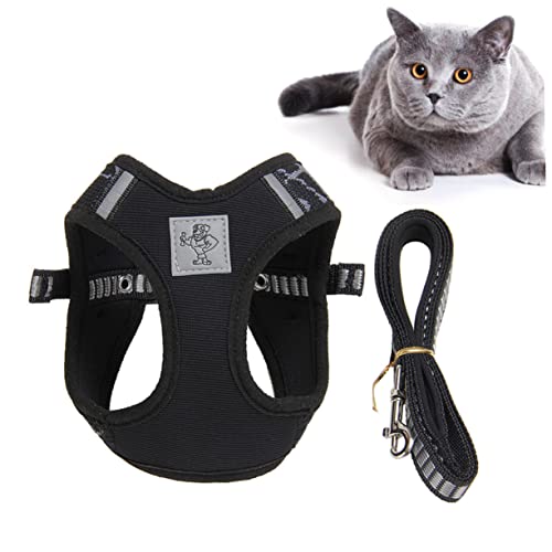 ROMISBABA Brustgurt Für Katzen XXX Drinnen Geschirr Leicht Hallo Haustier Schwarz Zubehör Mittel Black von ROMISBABA