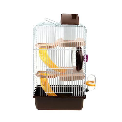 ROMISBABA Chinchillakäfig Hamster hamsterspielzeug schiebe Nagerkäfig dekoflasche nager käfig Hamster cage einräder trinkflasvhe dekofenster Hamsterkäfig Haustierkäfig Coffee von ROMISBABA
