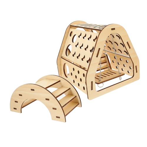 ROMISBABA DIY Hamster Holzversteck Brücke Teiliges aus Natürlichem Holz für Kleintiere Rückzugsort Einfach zu Montieren Sicher und Langlebig ROMISBABA DIY Hamster Holzversteck Brücke Teiliges aus Natürlichem Holz für Kleintiere Rückzugsort Einfach zu Montieren Sicher und Langlebig von ROMISBABA