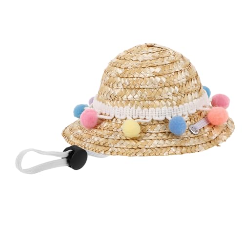 ROMISBABA Dekorativer Haustier Strohhut mit Flexiblem Band Niedliche Partyhaube für Kleine Hunde und Katzen Fototauglicher Leichter Woven Pet Hat Sommer Accessoire für Geburtstage und ROMISBABA Dekorativer Haustier Strohhut mit Flexiblem Band Niedliche Partyhaube für Kleine Hunde und Katzen Fototauglicher Leichter Woven Pet Hat Sommer Accessoire für Geburtstage und von ROMISBABA
