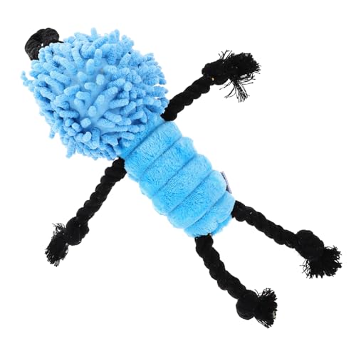 ROMISBABA Dog Tug Toy mit Quietschfunktion Interaktives Zugspielzeug für Hunde und Welpen Robustes Kauspielzeug Bewegung und Training Geeignet für Kleine bis Große Hunde Blau von ROMISBABA