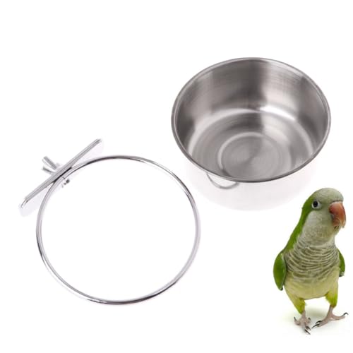 ROMISBABA Edelstahl Futternapf für Papageien Langlebiger Vogelkäfig Futterbehälter Einfache Reinigung Kleiner Futter Wassernapf mit Becherrand Geeignet für Kleine Vögel und Haustiere ROMISBABA Edelstahl Futternapf für Papageien Langlebiger Vogelkäfig Futterbehälter Einfache Reinigung Kleiner Futter Wassernapf mit Becherrand Geeignet für Kleine Vögel und Haustiere von ROMISBABA