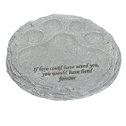 ROMISBABA Gedenkgrab Pfote Gedenkstein Für Katzen-denkmal Hundeerinnerungsgeschenke Haustier Urne Bausatz Trauer Gießen Vlies Abdeckung Welpe Figuren Grabstein Harz Grey von ROMISBABA