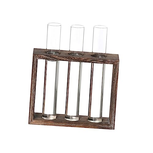 ROMISBABA Glasröhrenvase Transparent Für Hydrokultur Dekoration Reagenzglasvase Mit Antikem Holzrahmen Blumenarrangementbehälter Einfache Haushaltsdekoration ROMISBABA Glasröhrenvase Transparent Für Hydrokultur Dekoration Reagenzglasvase Mit Antikem Holzrahmen Blumenarrangementbehälter Einfache Haushaltsdekoration von ROMISBABA