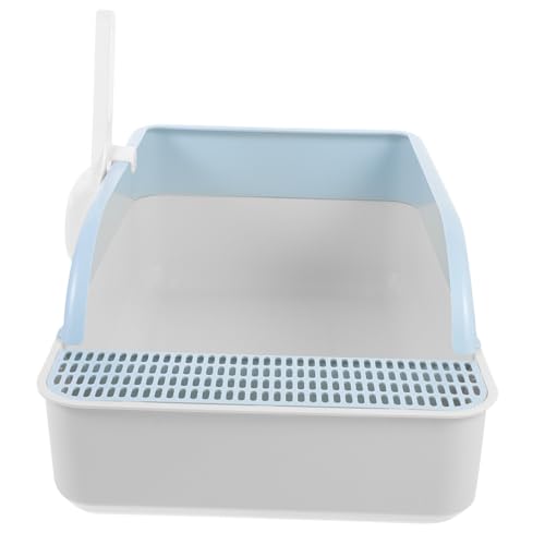 ROMISBABA Große Offene Katzentoilette mit Auslauf Design Langlebige Katzenstreu Box mit Schaufel Komfortabler Katzenklo Trainer für Katzen und Kleine Hunde Leicht zu Reinigen Hellblau ROMISBABA Große Offene Katzentoilette mit Auslauf Design Langlebige Katzenstreu Box mit Schaufel Komfortabler Katzenklo Trainer für Katzen und Kleine Hunde Leicht zu Reinigen Hellblau von ROMISBABA