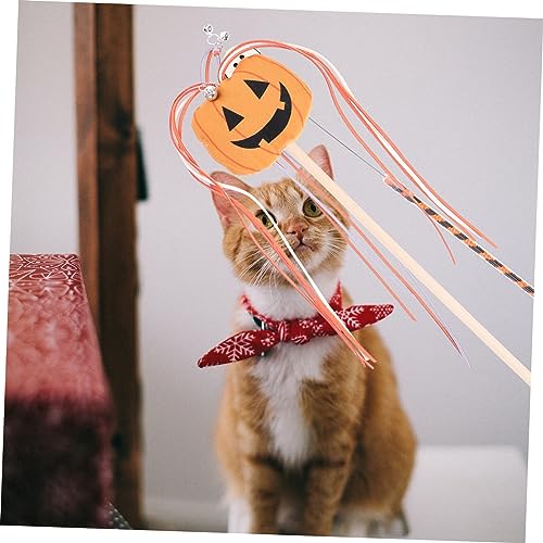 ROMISBABA Halloween Katzen Spielangel Teaser Stick mit Kürbis Design Leichtes Flexibles Katzenspielzeug für Interaktives und Bindungsstärkung Tragbar und Einfach zu Verstauen ROMISBABA Halloween Katzen Spielangel Teaser Stick mit Kürbis Design Leichtes Flexibles Katzenspielzeug für Interaktives und Bindungsstärkung Tragbar und Einfach zu Verstauen von ROMISBABA