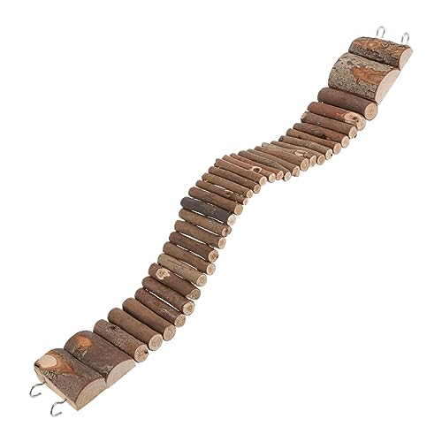 ROMISBABA Hamster Kletterleiter aus Natürlichem Holz Biegsame Kleine Haustiertreppe Sicheres Nagetierspielzeug zum Klettern Schaukeln und Knabbern Geeignet für Hamster und Kleintiere in von ROMISBABA