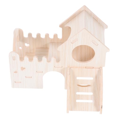 ROMISBABA Hamster Labyrinth Wood House Slide House Meerschweinehöhe Kletterleiter Holzspiel Spielzeug Kauen Hütte Für Kleine Tierische Ratten von ROMISBABA