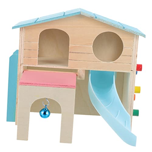 ROMISBABA Hamster Spielhaus aus Natürlichem Holz mit Rutsche und Leiter Langlebiges Sicheres Versteck und Spielplatz für Kleintiere für Hamster Meerschweinchen und Igel Robustes ROMISBABA Hamster Spielhaus aus Natürlichem Holz mit Rutsche und Leiter Langlebiges Sicheres Versteck und Spielplatz für Kleintiere für Hamster Meerschweinchen und Igel Robustes von ROMISBABA