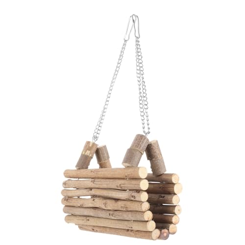 ROMISBABA Hamster Molar Spielzeug Holz Schaukel Hängematte Sitzstange Ständer Für Haustiere Dekorative Molar Schleifen Spielzeug von ROMISBABA