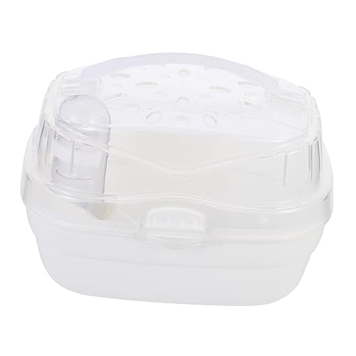 ROMISBABA Hamster Tragetasche Atmungsaktive Transportbox für Kleine Haustiere Tragbar und Kompakt für Reisen Ausflüge und Camping Sicherer Zugang Drehbare Tür Material für von ROMISBABA