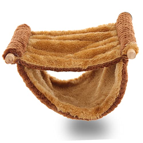 ROMISBABA Hamster Warme Hängematte Tragen Coop Träger Warmes Meerschweinchenbett Frettchenzubehör Heu Chinchilla-käfig-hängematte Bananenbett Hamsterspielzeug Vogel Hängt Wurf Flanell Coffee von ROMISBABA