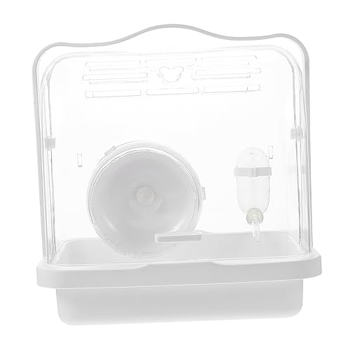 ROMISBABA Hamster mit Käfig Träger kleine Tiere tragen Käfig Reisen Hamsterkäfige Fall Hamster transportbox Hamster Transportkoffer Tragbarer Hamsterkäfig Hamster tragebehälter pp Weiß von ROMISBABA