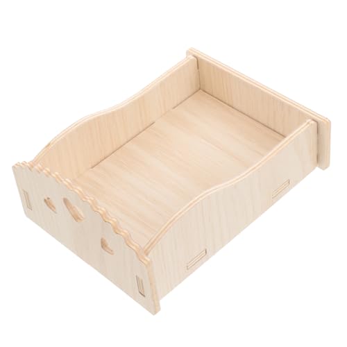 ROMISBABA Massivholz Haustier Bett Meerschweinchen Hamster Bett Holz Kleintier Schlafhaus von ROMISBABA